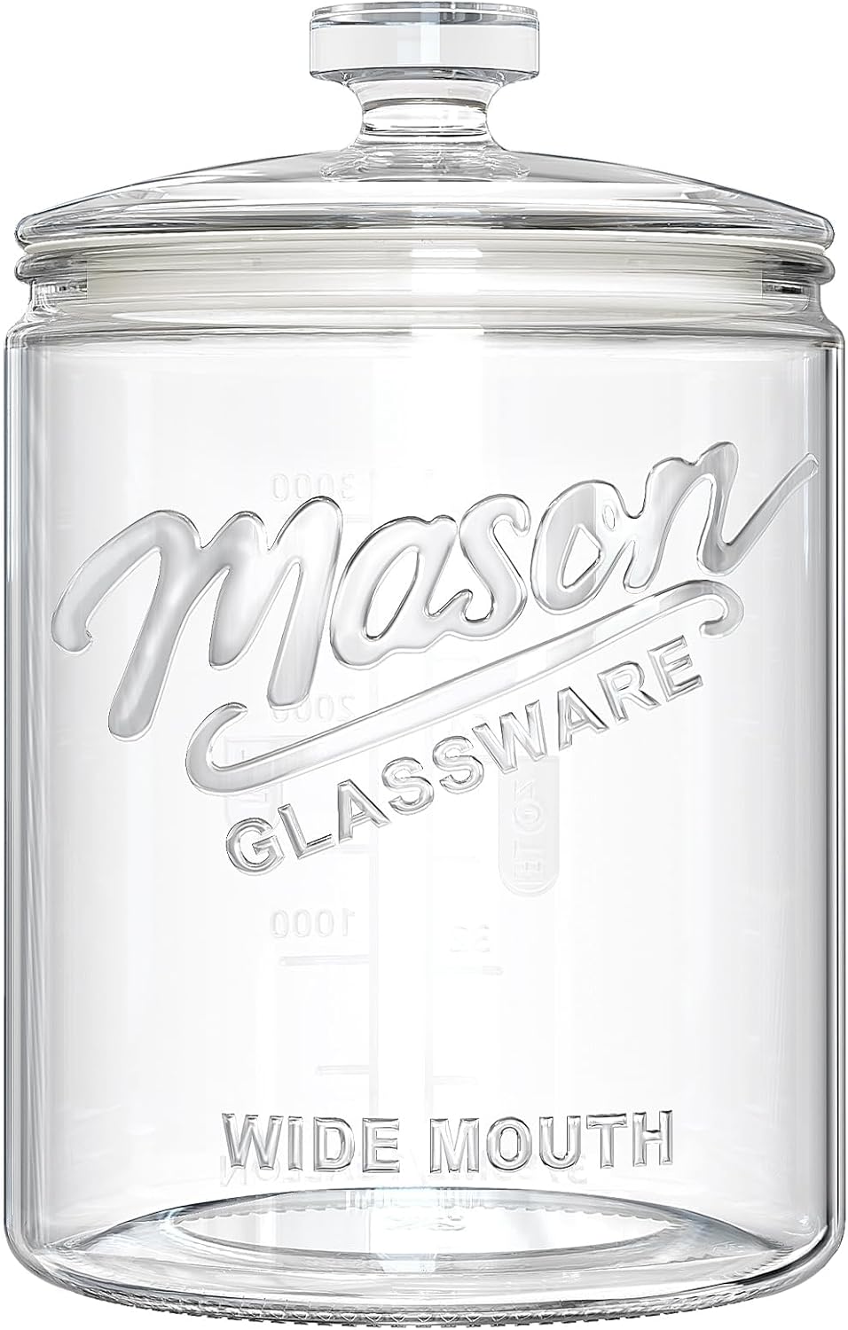 1 Gallon Cookie Jars, 2 Pcs, Large Glass Jars with Airtight Lids for Kitchen, Wide Mouth Food Storage Containers for Flour, Sugar, Sourdough Starter, Candy, Coffee, Dog Treat, Apothecary, Laundry