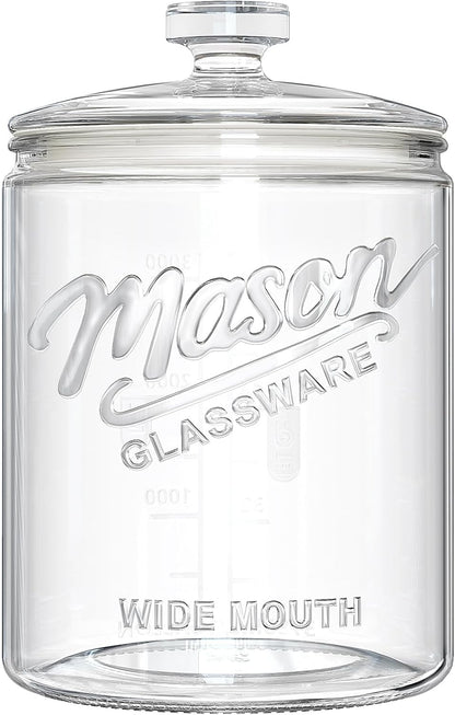 Ritayedet 2 Pack 1 Gallon Cookie Jars, Sourdough Starter Jar with Lids | Wide Mouth Food Storage Containers for Flour, Sugar, Sourdough Starter, Candy, Coffee, Dog Treat, Apothecary, Laundry