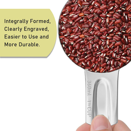 1PCS 3/4Cup (180ml, 6oz) Single Measuring Cup, Stainless Steel Measure Scoop, Metric and US Measurement, Dishwasher Safe