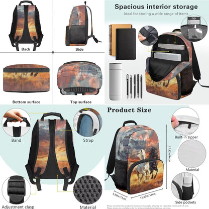 Highland Cow Backpack with Lunch Box Set for Kids Sunflower School Backpack for Girls Boys Back to School Bag Student Travel Backpacks Reusable Utensils Pen Case Water Bottle Bag 5PCS