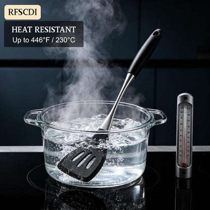 White Silicone Cooking Utensils Set-Non-Toxic, Heat Resistant, BPA Free Kitchen Utensils Set with Spatula, Spoon, Whisk & Tongs-Non-Stick& Dishwasher Safe for Nonstick Cookware