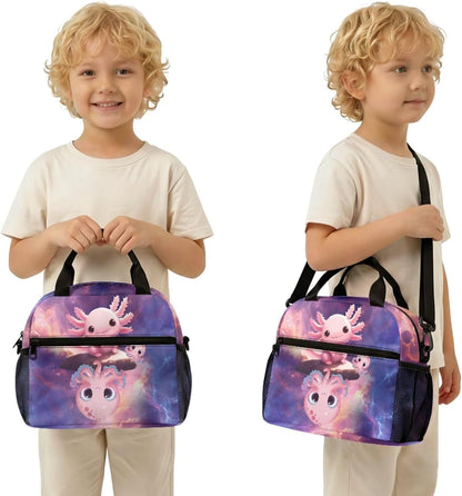 Cute Capybara Pizza Backpack for Girls, 5 Pcs Boys School Bag Set for Kids, 17 Inch Backpacks Lunch Pencil Box Reusable Utensils Case Set for Middle Elementary School, 3rd Grade Backpack