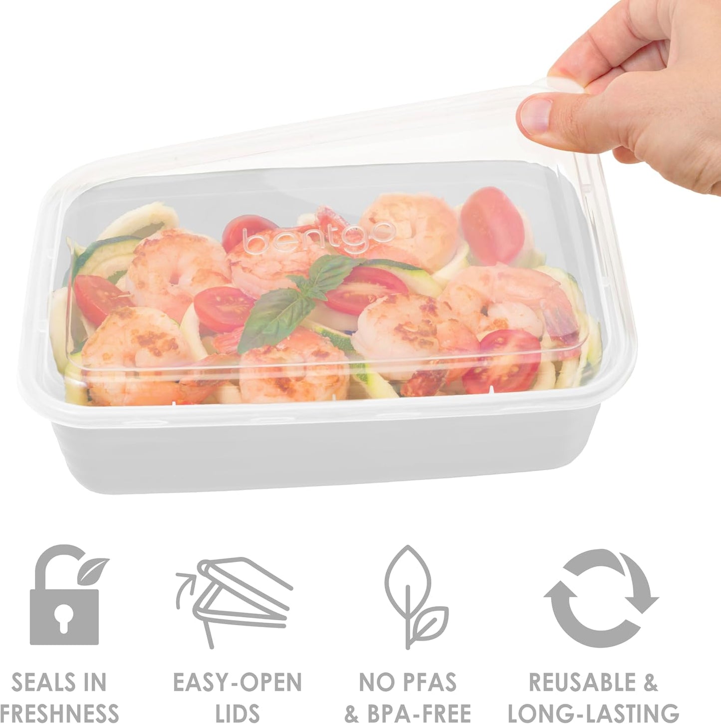 Bentgo Prep - 20-Piece 1-Compartment Reusable Meal Prep Containers with Lids, PFAS & BPA Free Materials, Durable, Microwave, Freezer, & Dishwasher Safe To Go Food Storage (Gold)