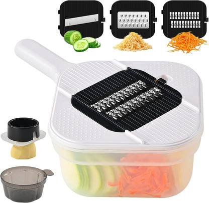 11-in-1 Vegetable Chopper 420 Food-Grade Stainless Steel Blades, 7.2 Cup Container with Colander, BPA & PFAS Free, Dishwasher Safe