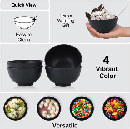 Wheat Straw Bowl Sets,8 PCS Unbreakable Cereal Bowl 26 OZ,Microwave and Dishwasher Safe Bowls,Bowl Sets for Camping and Picnic BPA Free Colorful Salad Bowls for Serving Soup,Oatmeal and Fruit Etc…