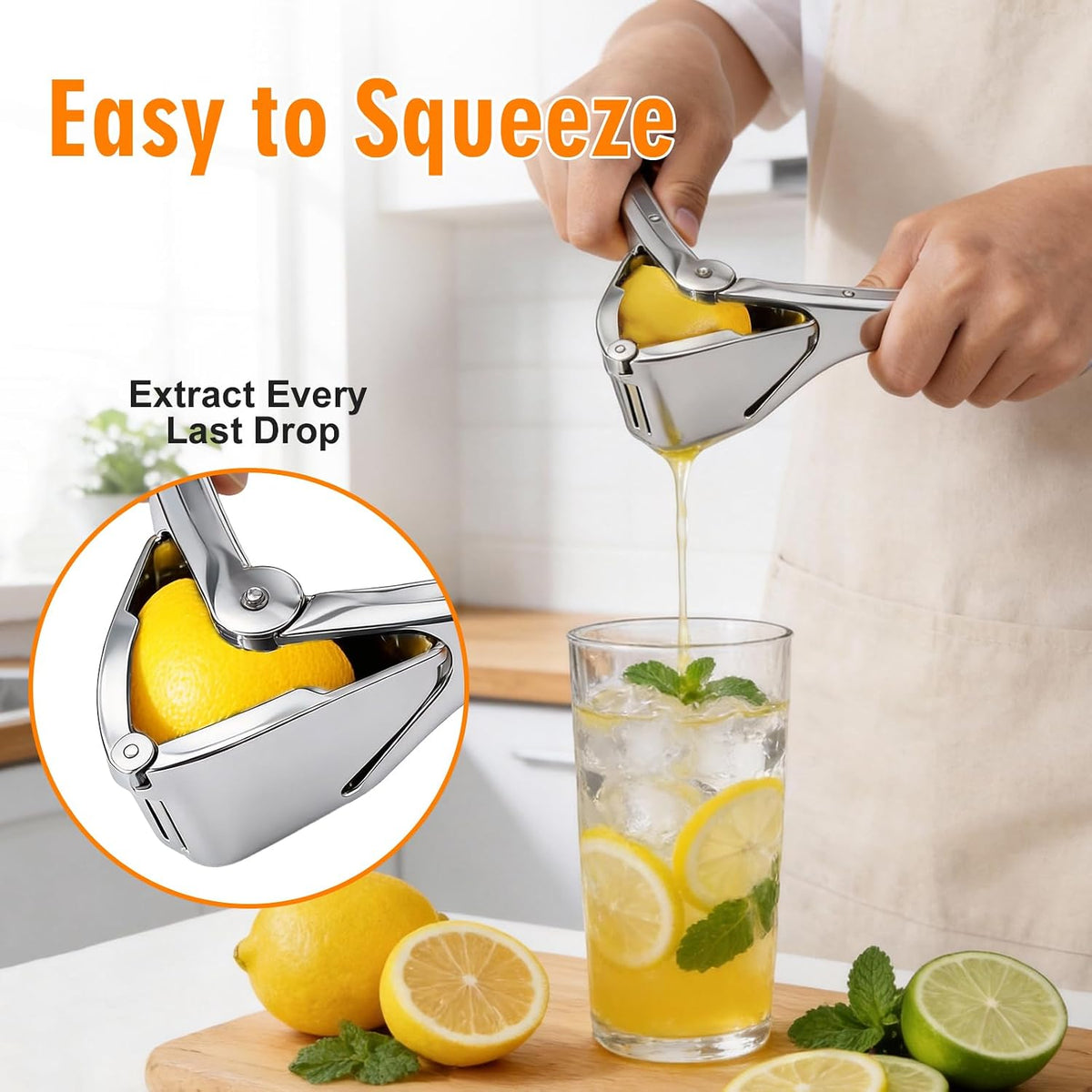 Lemon Squeezer, Stainless Steel Lemon Juicer, Dishwasher Safe
