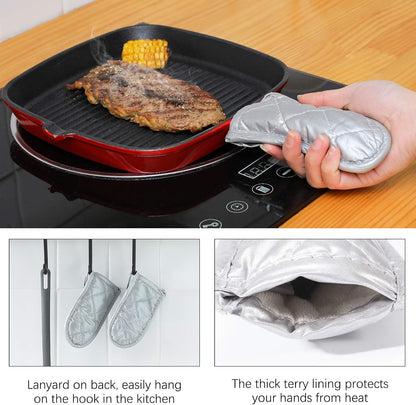 Cast Iron Skillet Handle Covers,Pot Handle Covers Heat Resistant,Pot Holders for Kitchen Heat Resistant,Machine Washable Handle Mitts 2 PCS(Striped)