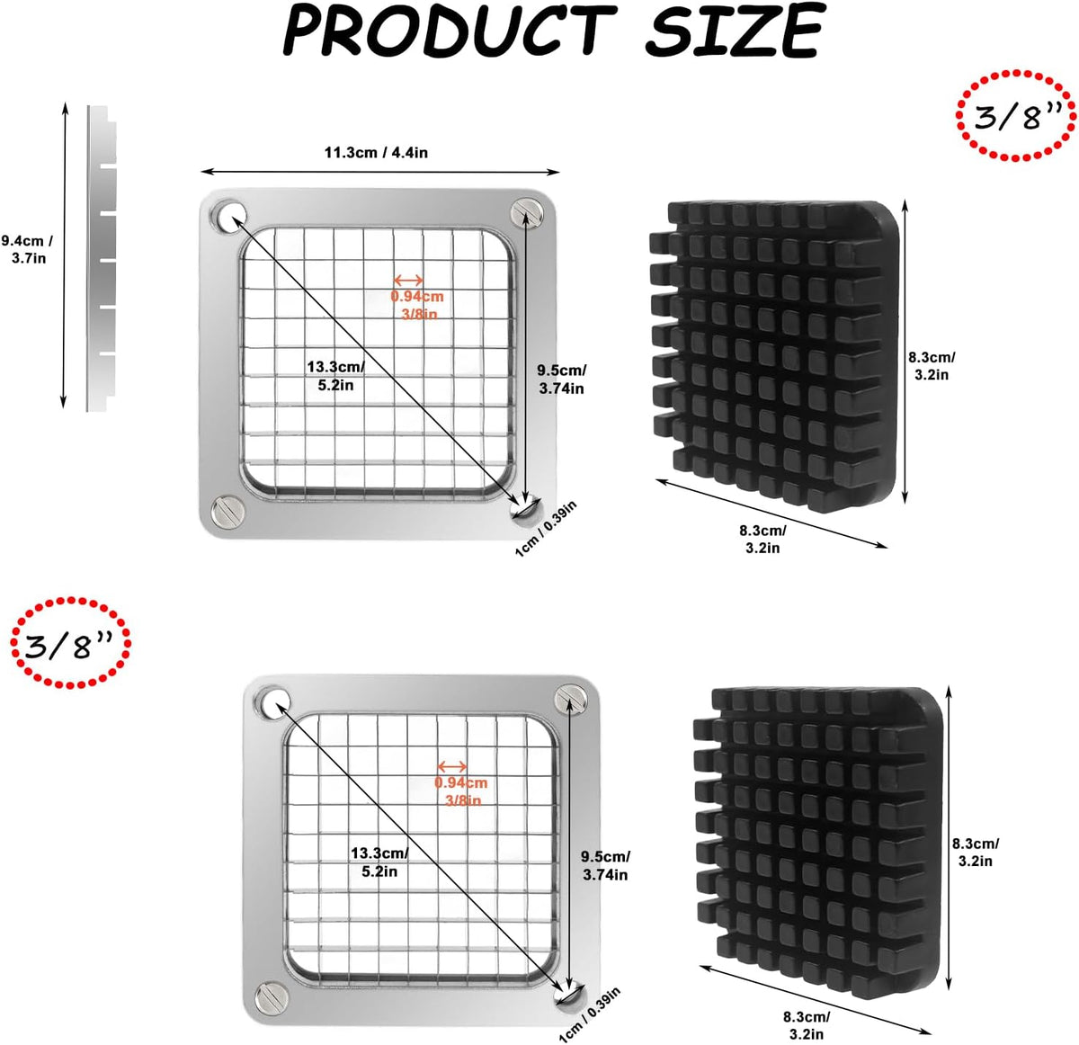 Commercial Vegetable Replacement Chopper 1/4’’ Blade