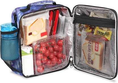 cfpolar Skull Skateboard Lunch Box for Boys Girls, Insulated Lunch Bags for Kids Reusable Mini Cooler Lunch Tote Lunchbox Thermal Meal Tote Kit with Shoulder Strap for Work School Picnic
