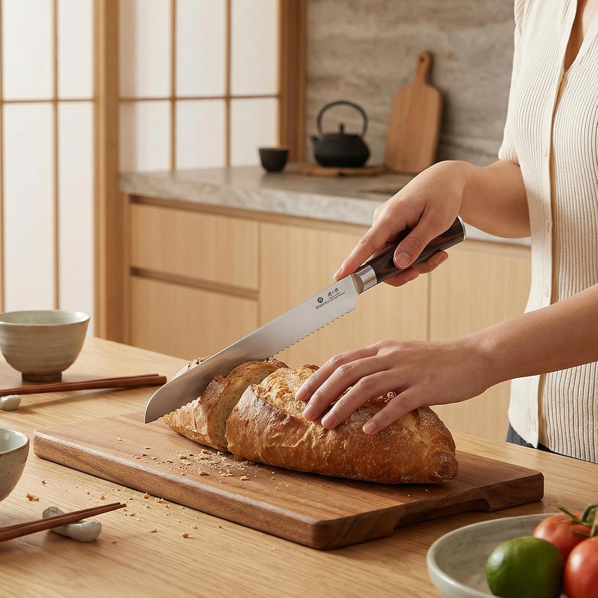 imarku 10 Inch Bread Slicer,Adjustable Thickness Homemade Bread Knife