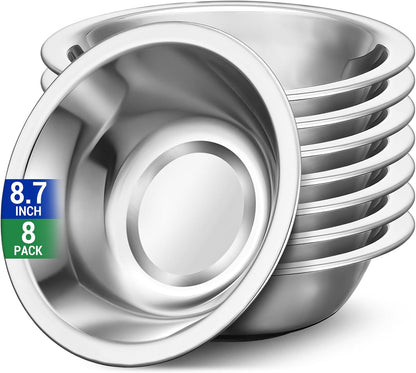 304(18/8) Stainless Steel Mixing Bowls for Kitchen, 4 Pack 7.8" 28.89 fl.oz Metal Mixing Bowls Set Stackable for Baking Serving Cooking Food Prep Storage Dishwasher Safe Heavy Duty