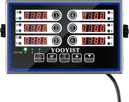 6 Channel Commercial Kitchen Timer Digital Stainless Steel Timer