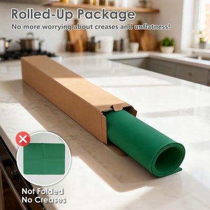 49.2" x 15.7" Large Silicone Mat for Kitchen Counter Protector, Cuttable Silicon Countertop Protector Mat Heat Resistant Mats for Countertop, Cut to Fit Placemat Ship Roll by Foepoge, Black