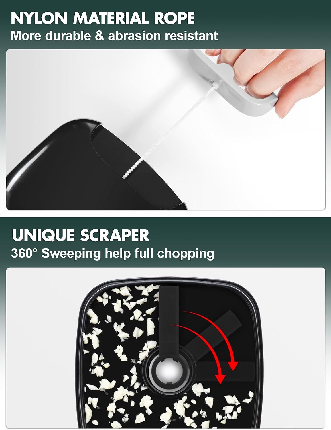 Geedel Vegetable Chopper, Manual Food Chopper with Hand Pull String, 500ml