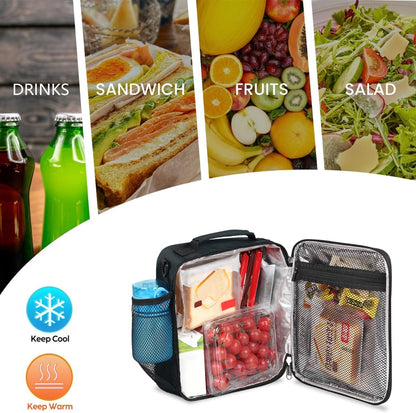 cfpolar Skull Skateboard Lunch Box for Boys Girls, Insulated Lunch Bags for Kids Reusable Mini Cooler Lunch Tote Lunchbox Thermal Meal Tote Kit with Shoulder Strap for Work School Picnic