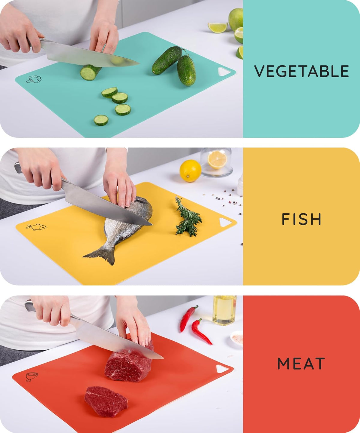 Cutting Boards for Kitchen, Plastic Cutting Board, Dishwasher Safe Cutting Boards with Juice Grooves for Meat, Veggies, Fruits, Easy Grip Handle, Serveware Accessories (Gray)