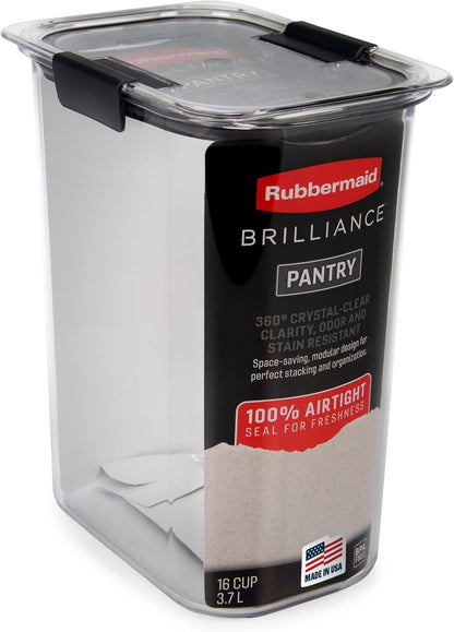 Rubbermaid Brilliance Pantry Airtight Food Storage Container, BPA-Free 7.8 Cup, Ideal for Brown Sugar - Efficient, Leak-Proof and Dishwasher-safe