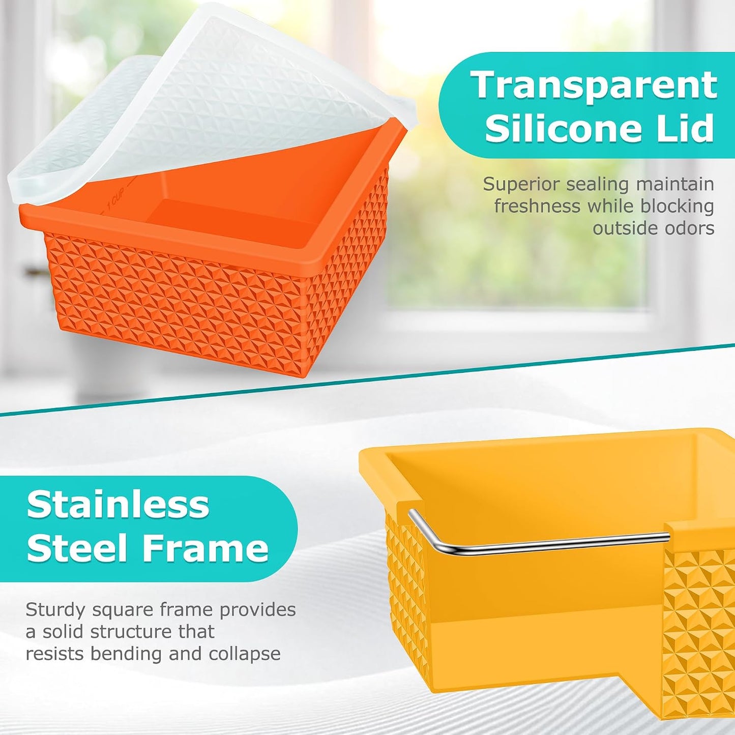 Silicone Freezer Molds for Soup Cube - 2-Cup Freezer Storage Container Tray with Lid,4 Pack Stackable Ice Cube Trays for Portion Control,Food Storage Meal Prep,Oven & Dishwasher Safe
