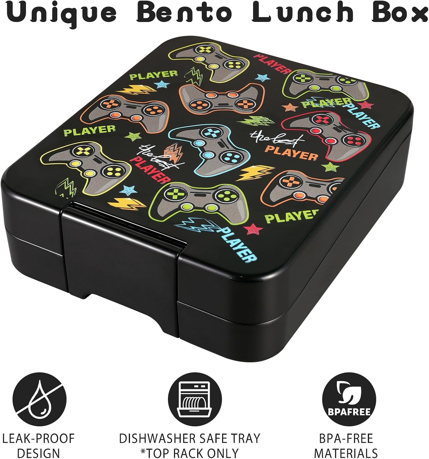 Bento Lunch Box Set for Kids with 10oz Soup Thermo, Leak-Proof Lunch Containers with 4 Compartment, Kids Thermo Hot Food Jar and Insulated Lunch Bag for Kid to School,BPA-Free(Dragon)