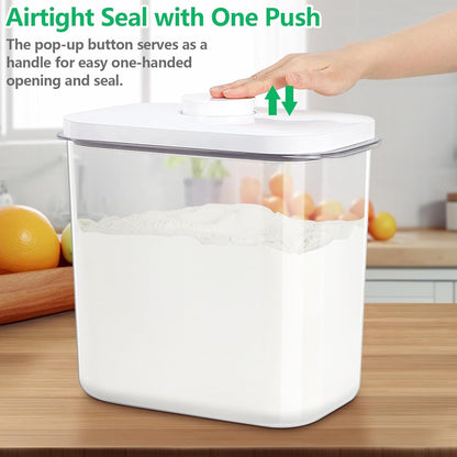 TBMAXS Rice Flour Storage Container - 6.5 Qt | 12 Lbs Crystal-Clear Plastic Food Storage Container Bin with Flip-up Lid, Dry Food Holder for Kitchen Pantry Organization and Storage