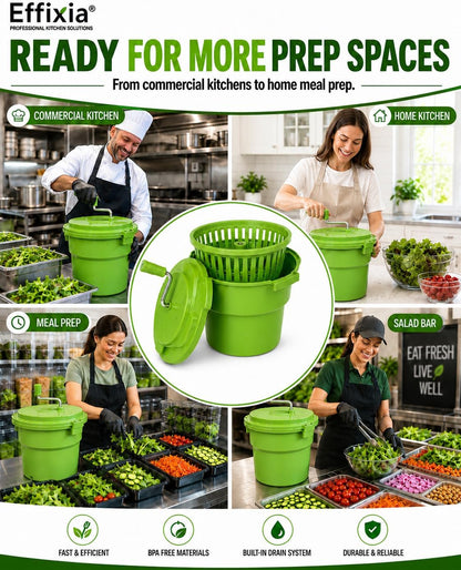 Commercial Salad Spinner - 3 Gallon Large Capacity Lettuce Dryer