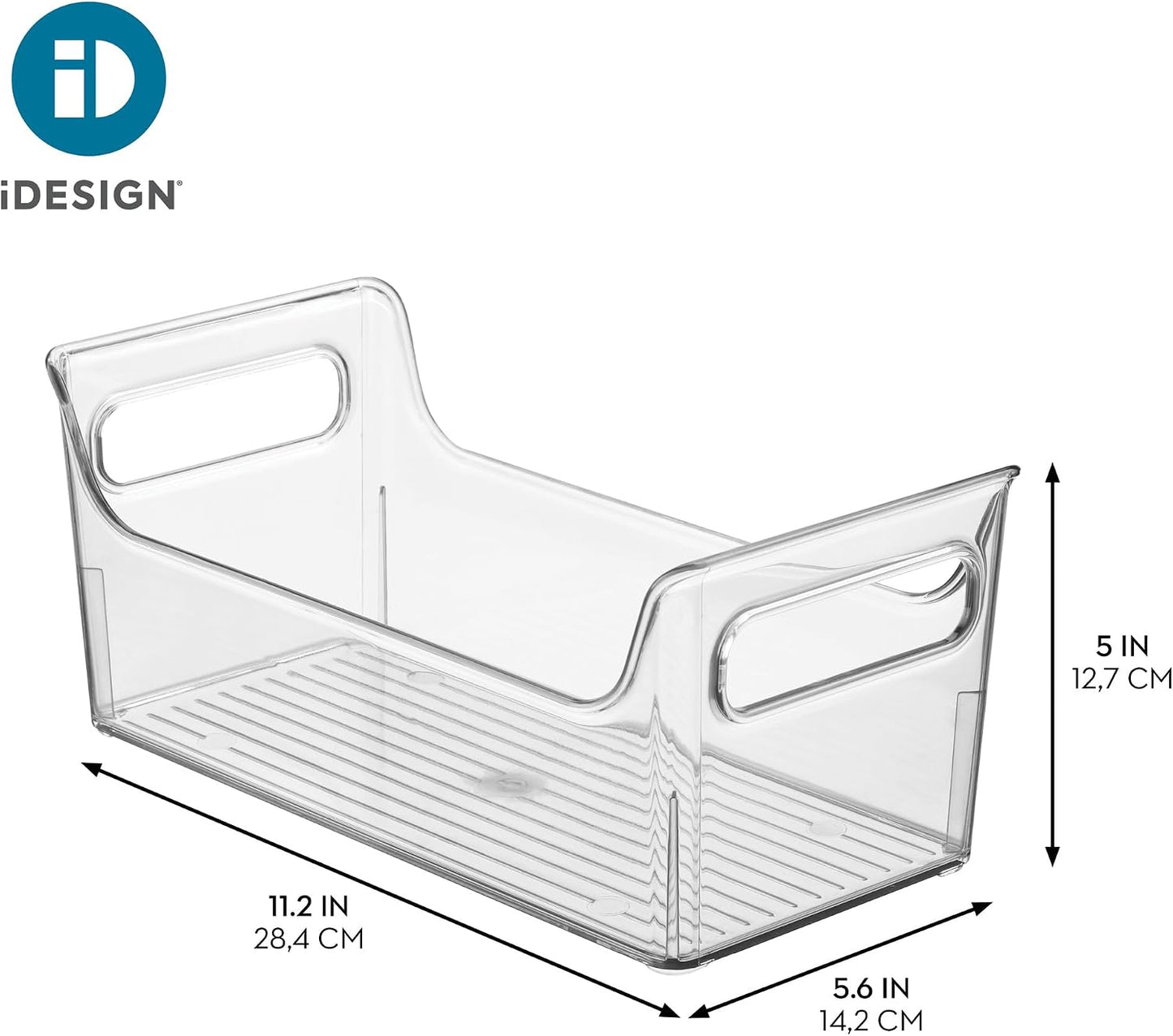 iDesign Plastic Condiment Organizer with Handles, Set of 2, Clear | For Fridge, Made in USA