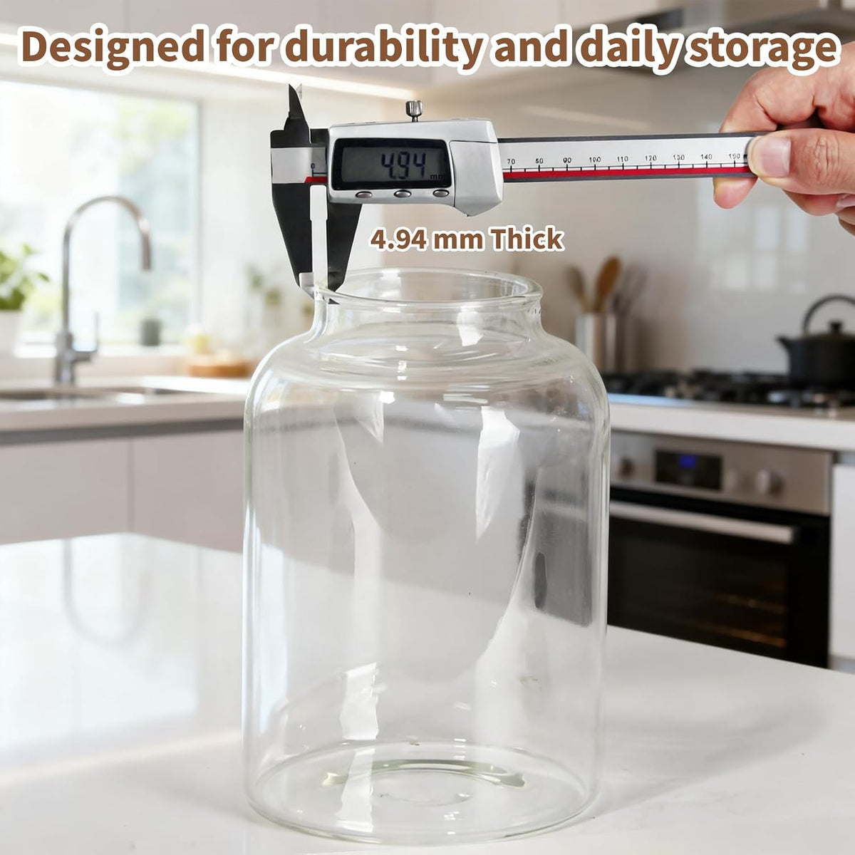77L Glass Storage Containers with Lids [Multi-Size Set of 5], Airtight Glass Canisters for Kitchen & Pantry Organization, Clear Food Jars for Pasta, Cereal, Flour, Sugar, Coffee, Nuts & Snacks