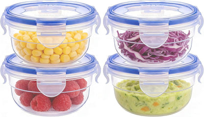 KIGI Airtight Reusable Meal Prep Containers, Leak-Proof & Stackable, 4-Sided Locking Lids, Ideal for Food Storage, Lunch & Leftovers, Microwave, Freezer & Dishwasher Safe, 39 oz, 4.8 Cup, 12 Piece Set