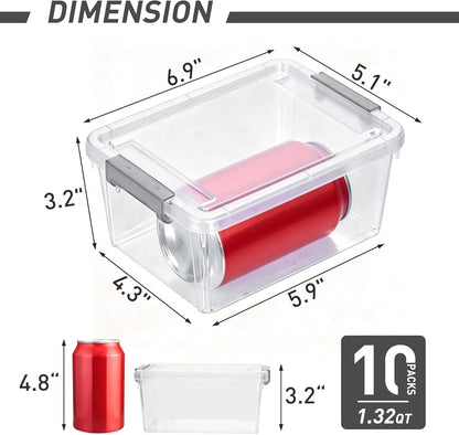 Citylife 6Packs 7.8Qt Plastic Storage Bins with Lids, Clear Organizer | Stackable totes Containers for Craft Supplies, Documents,Garage,Toys,Office and Classroom