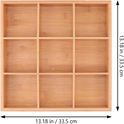 Cabilock Nine-Grid Vegetable Tray 12.99In Divided Serving Platter Practical Kitchen Organizer for Hot Pot Snacks Appetizers Party