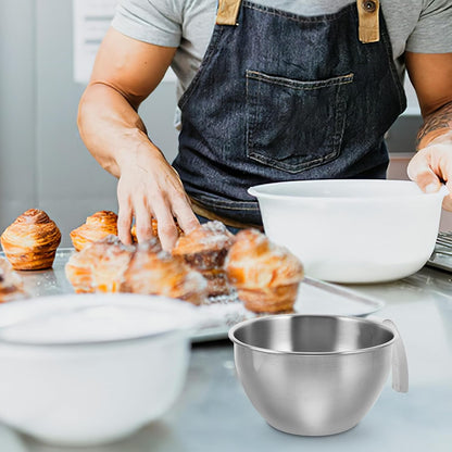 Mixing Bowl Stainless Steel Pour Spout Large Capacity Measuring Cup Handle and Scale for Baking Cooking and Egg Beating