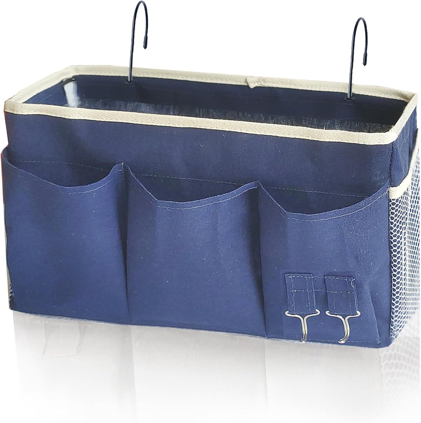 Bedside Caddy/Hanging basket Storage Organizer Bag for Bunk and Hospital Beds,College Dorm Bed，Can be Placed Glasses Books Mobile Phones (Grey 1)