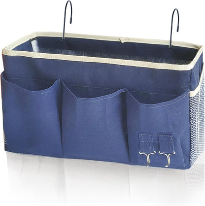 Bedside Caddy/Hanging basket Storage Organizer Bag for Bunk and Hospital Beds,College Dorm Bed，Can be Placed Glasses Books Mobile Phones (Grey 1)