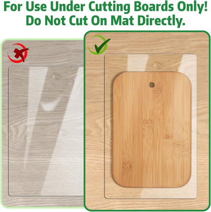 Non-Slip Cutting Board Mat, 2 Pack 10" x 15" Clear Anti-Slip Cutting Board Mat for Home Cooks and Chefs, Safety Grip Mat Under Kitchen Cutting Boards, Dishwasher Safe Great as Drawer Liners