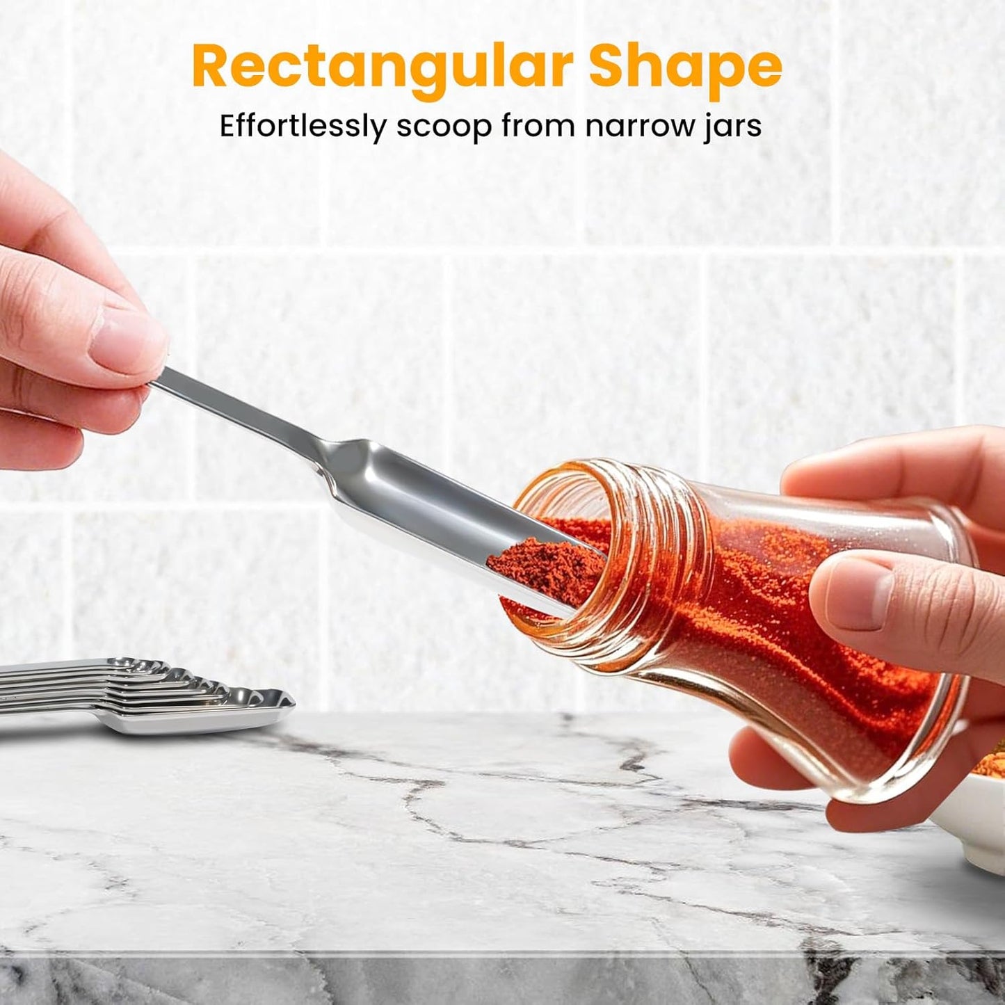 35PCS Stainless Steel Measuring Cups and Spoons Set, 7 Nesting Measuring Cups, Round & Rectangular Spoons with Clear Engraved Markings, 2-Pack Mini Spoon Sets with Leveler for Precise Cooking & Baking
