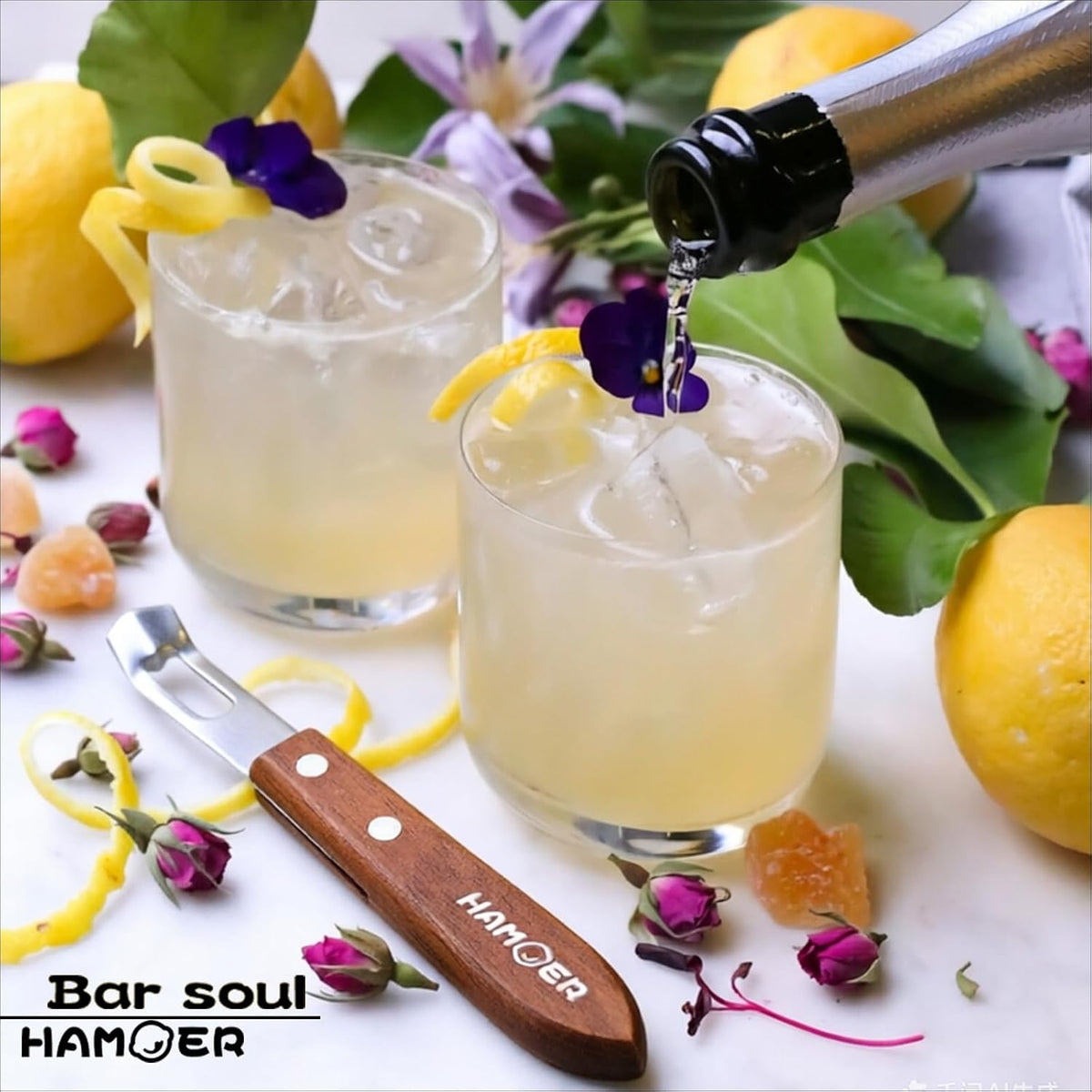 Lemon Zester & Channel Knife 2Tools for Cocktails with a storage box