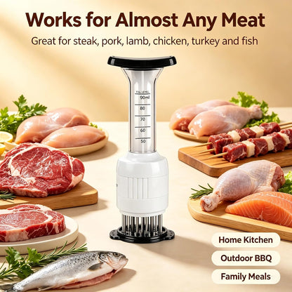 Stainless steel Marinade Meat Injector, Marinade Tenderizer Injector Needle Flavor Syringe Cooking Meat Poultry Turkey Chicken BBQ