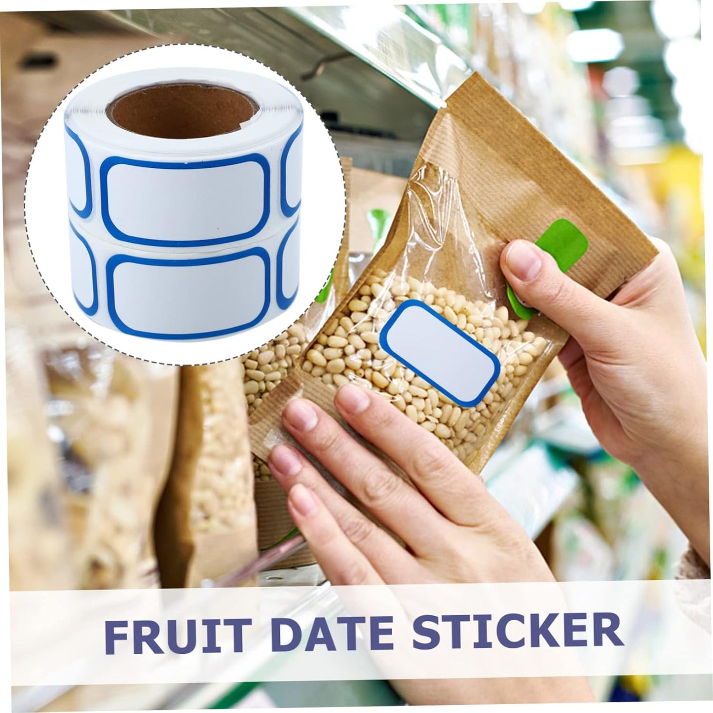 Angoily Easy Apply Food Date Stickers 6 Rolls Removable Labels for Pantry Circle Bottle Milk Storage Practical for Organization