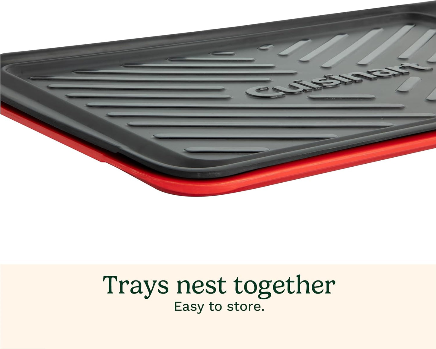 Cuisinart CPK-210 Grilling Prep and Serve Trays, Black and Red Large 18” x 14.5”