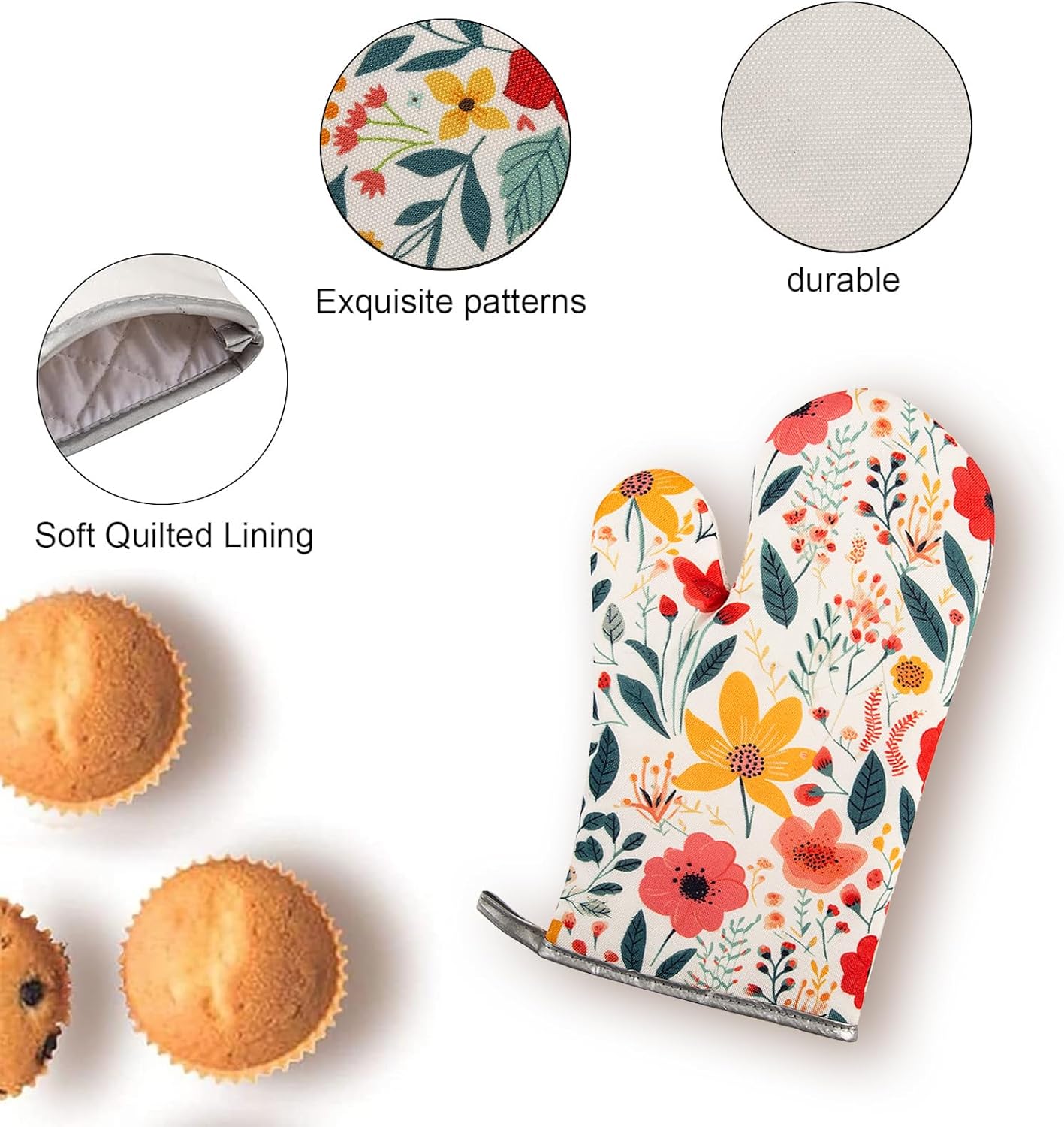 Pioneer Woman Style Insulated Casserole Carrier for Hot or Cold Food, Fits 9x13 Baking Dish,Floral Thermal Lasagna Lugger Tote with Oven Mitts and Pot Holders Set,Gift for Women, Mother's Day.3 PCS