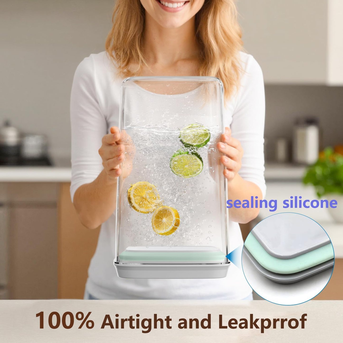 Pop Food Storage Containers Set Large Airtight Food Storage Containers with Pop Lids, Kitchen Pantry Organization and Storage, Cereal, Rice, Flour, Pasta & Snack Container, BPA Free, 2 x 2.8Qt