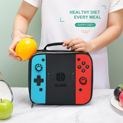 Game Lunch Bag for Boys Girls Gamer, Insulated Video Game Lunch Box for School Work Office Travel Picnic Hiking Beach, Waterproof Leakproof Portable Fits Most Bento Boxes