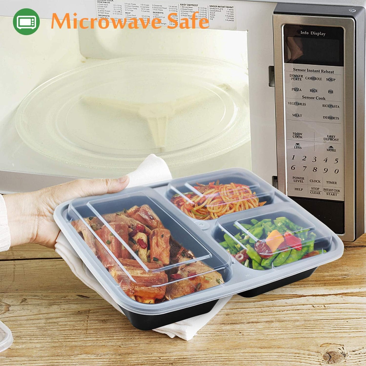 Enther Meal Prep Containers Single Lids Food Storage Bento BPA Free | Stackable | Reusable Lunch Boxes, Microwave/Dishwasher/Freezer Safe Portion Control (28 oz), 12 Pack 1 Compartment