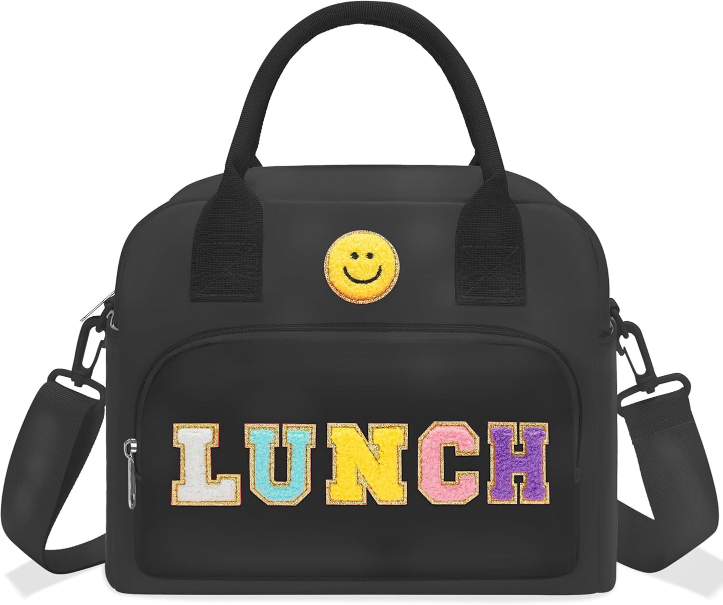 RLGPBON Insulated Lunch Bag Teen Girls, Preppy Lunch Box Large Insulated Lunch Bag Reusable Lunch Tote Bag, Preppy LunchBag for Girls School Travel Picnic