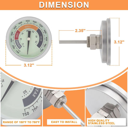 60540 Temperature Gauge for Weber GS4 Spirit II/I 200/300 SER & 22" Kettles