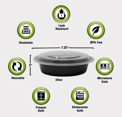SafeWare Meal Prep Container Reusable 2 Compartment With Lids 28oz (25 Sets)- Food Prep Containers, Food Storage Bento Box | Stackable | Microwave | Dishwasher | Freezer Safe.