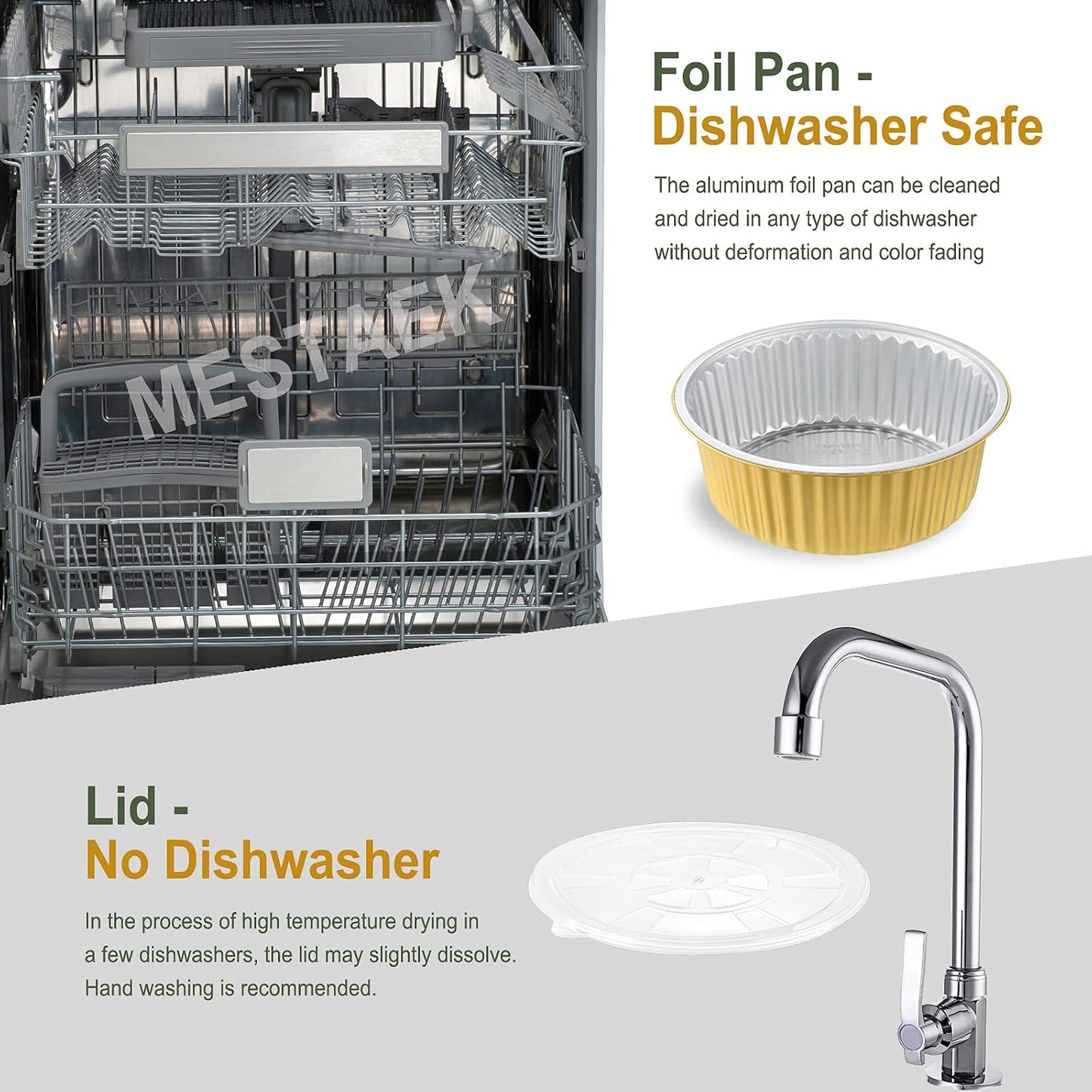 7.7" Round Aluminum Foil Containers with Lids (5 Pack) – Heavy Duty Disposable Takeout Pans for Meal Prep, Pasta, Casserole, Food Storage & Catering, 48oz