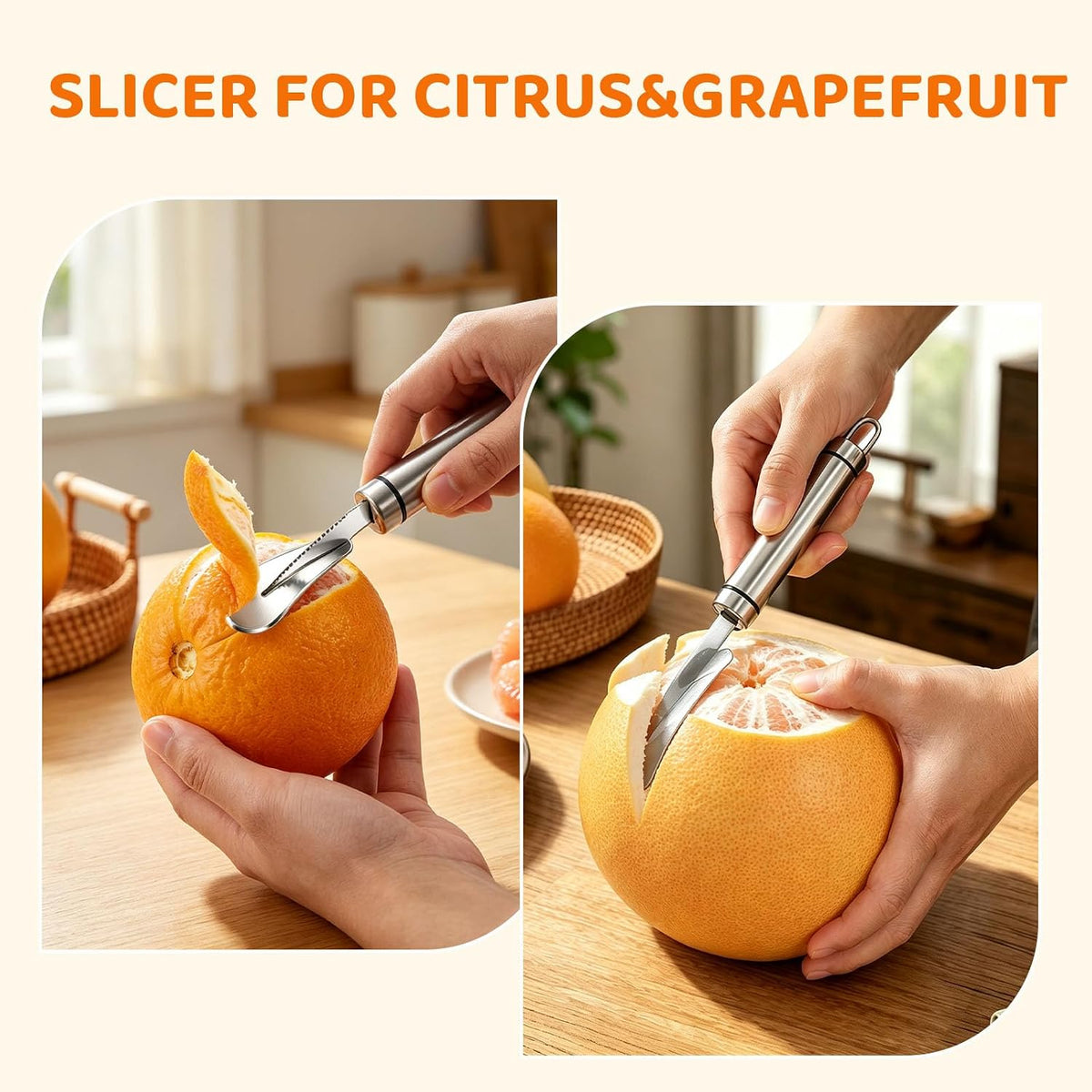 Citrus Peeler 2 Pack,Small And Large for Orange Grapefruit Slicer
