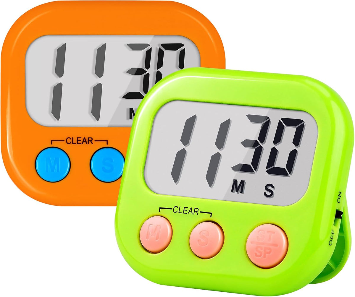 Timer for Kids Digital Kitchen Timers for Cooking- White Pink