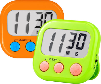 Timer for Kids Digital Kitchen Timers for Cooking- White Pink